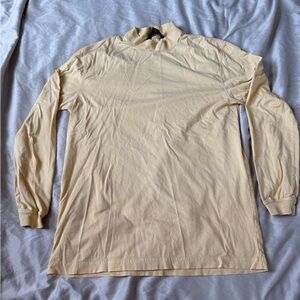 Brooks Brothers Golf Pale Yellow Long Sleeve Pima Shirt Size Medium